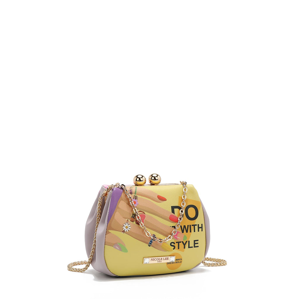 MINI BOLSO CRUZADO CON CIERRE KISS LOCK (NAIL POLISH)